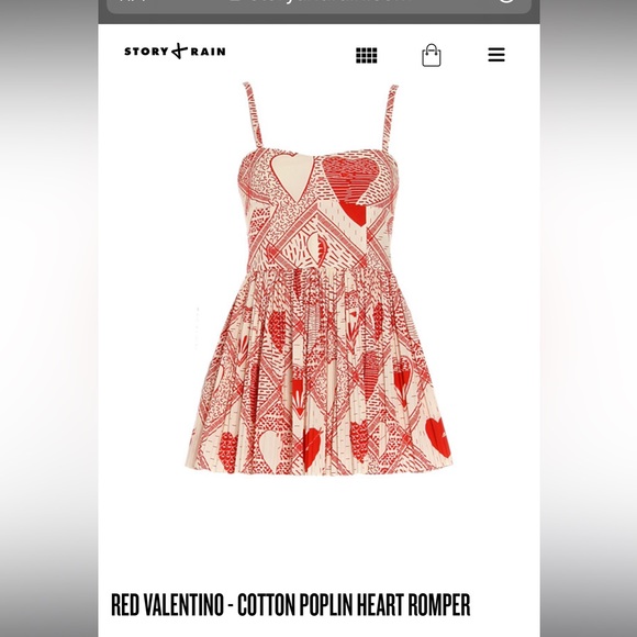 RED VALENTINO - COTTON POPLIN HEART ROMPER - Picture 4 of 4